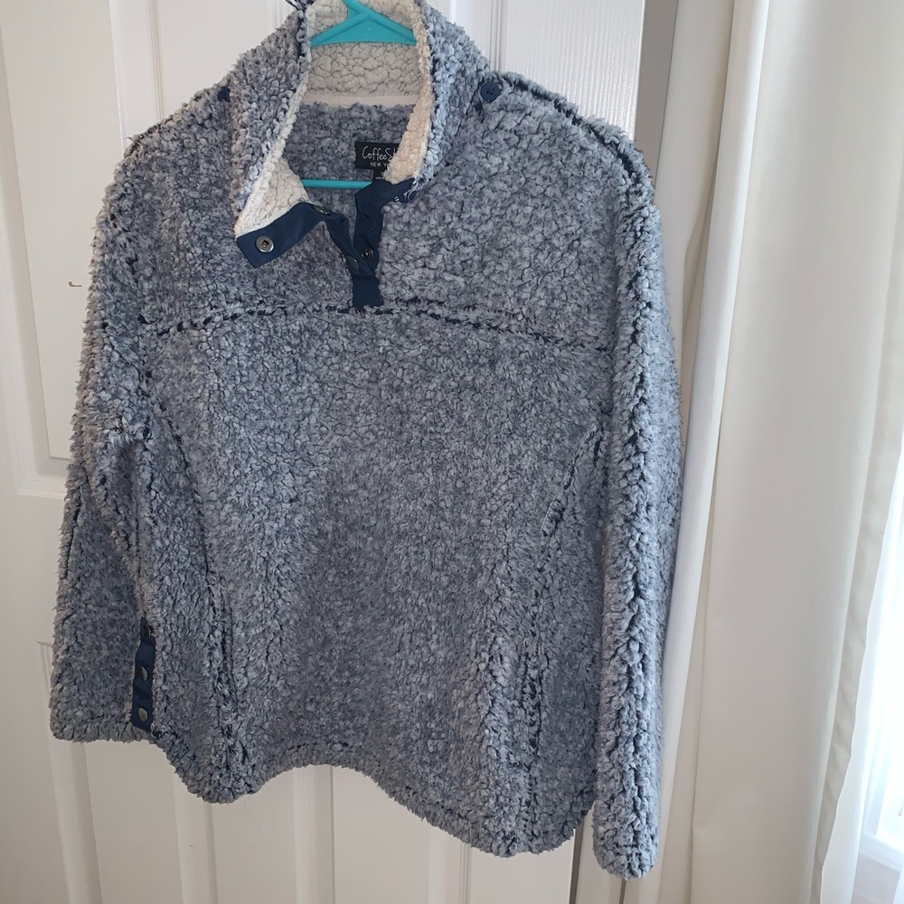 Navy Blue Sherpa